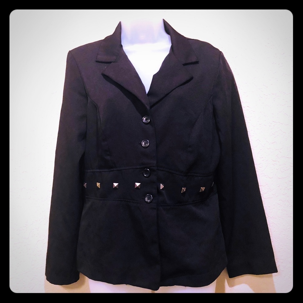 {90s edgy} structured studded waist stretch blazer